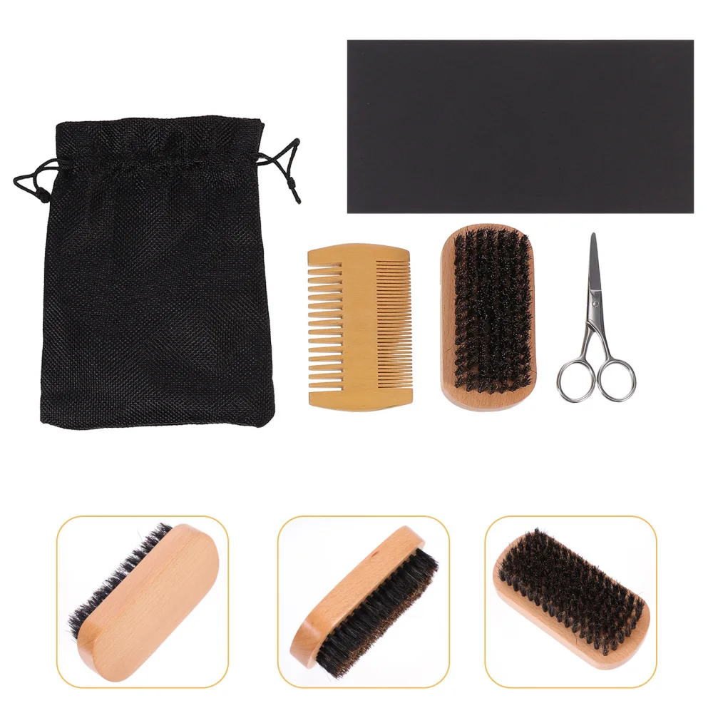 

1 Set of 4 Pcs Men Beard Shaping Tools Men Beard Styling Kit with Scissor