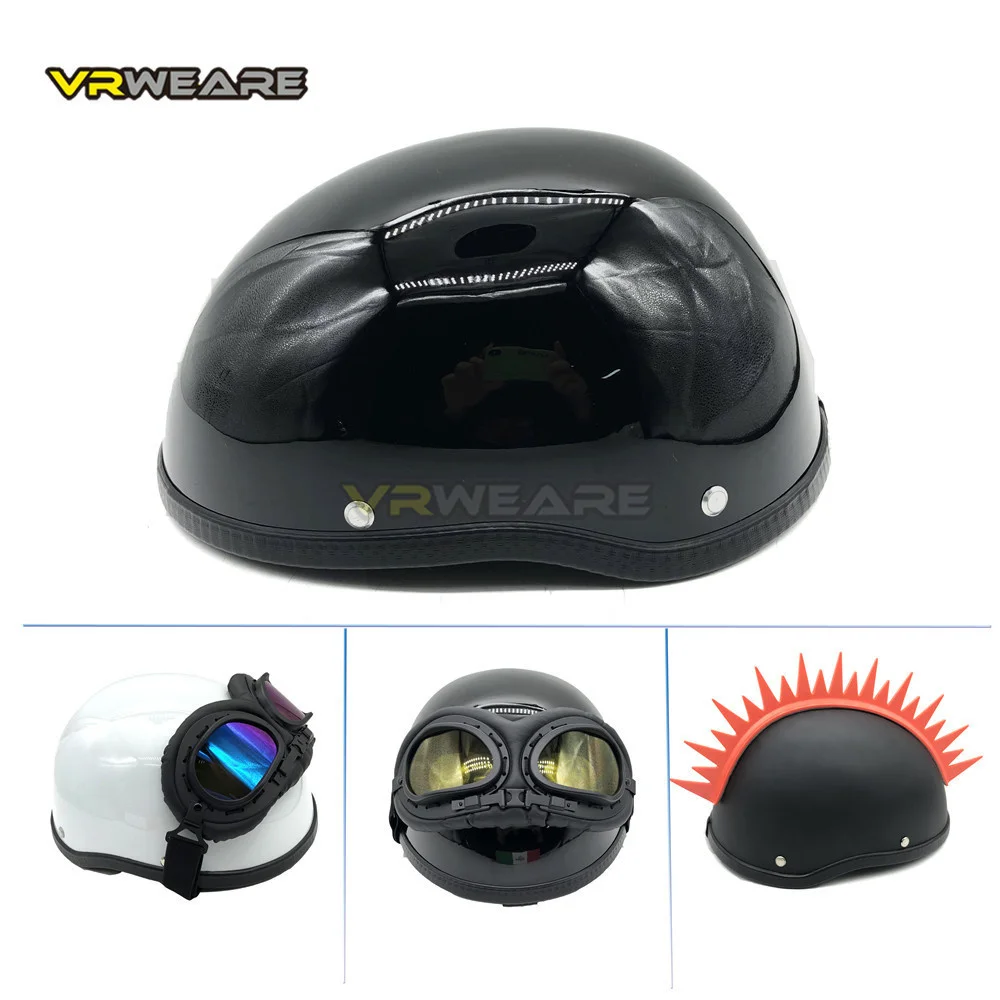 Шлем для мотоцикла WWII Cascos для Harley винтажный полуоборотный ретро-шлем на немецком чоппере Cruiser Matte Black.