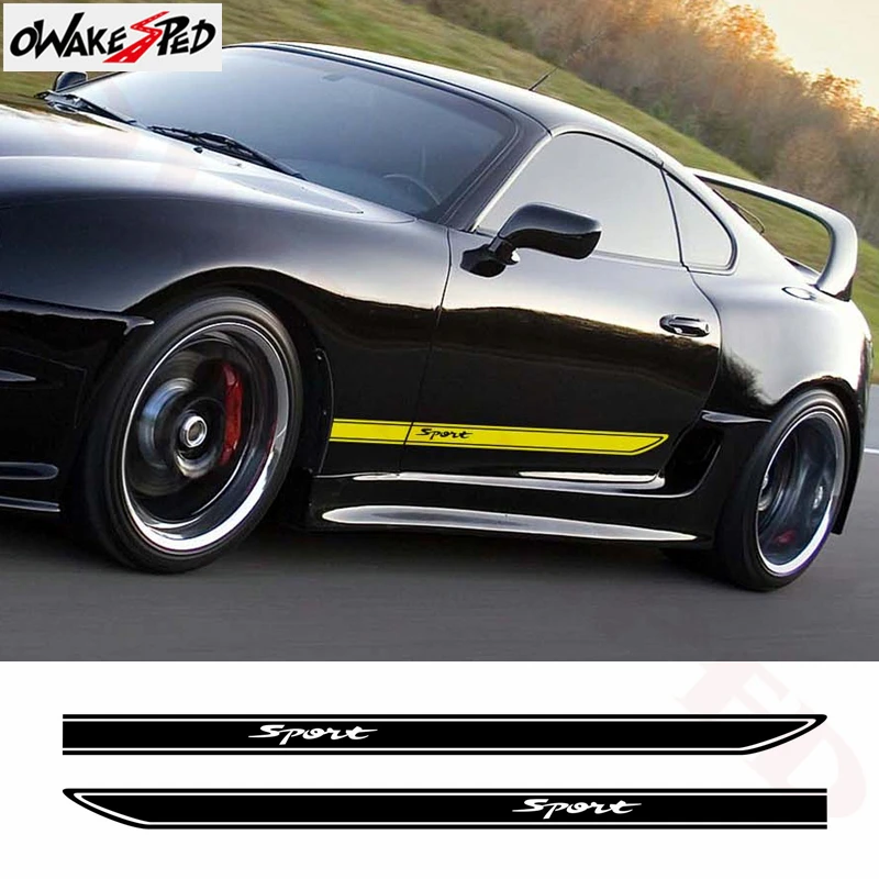 

Car Stickers Door Side Skirt Decor Decals For-Toyota Supra Celica Supra RZ Racing Sport Styling Auto Body Stripes Vinyl Decals