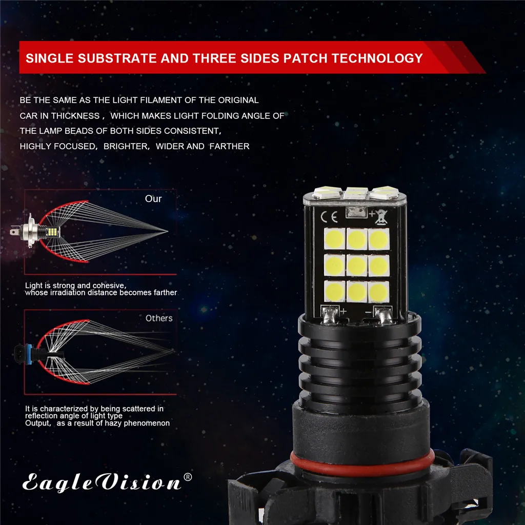 Car Light 2pcs H16 5202 3030 24 SMD LED RGB Headlight Fog Lamp Bulb 24W 6000K 12V stable quality AU 20 | Автомобили и мотоциклы