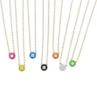 Ожерелье круглое с неоновой эмалью для девушек, изящное Ювелирное Украшение простого геометрического дизайна, яркие цвета, карамельные цвета, лето 2021