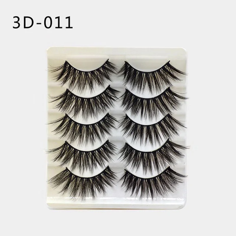 2020 NEW 5 Pairs Mink Eyelashes 3D False Lashes Thick Crisscross Makeup Eyelash Extension Volume Soft Fake Eye Lashes Natural