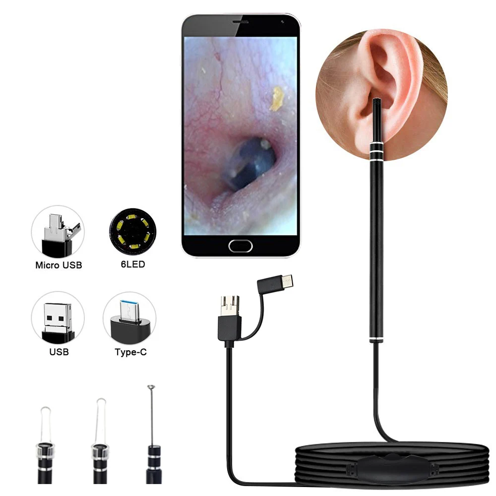 

5.5mm high-definition visual otoscope ear nose throat luminous ear spoon visual digging ear spoon endoscope visual ear spoon