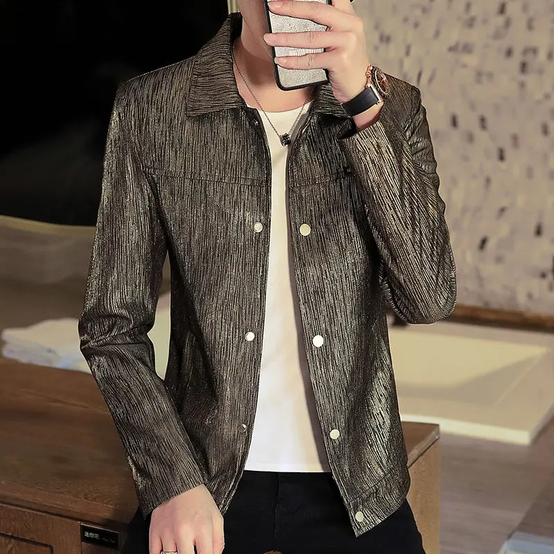

Men's Coat Jacket New Polo Collar Spring and Autumn Student Trendy Handsome Casual Clothes Boys Simple Fashion