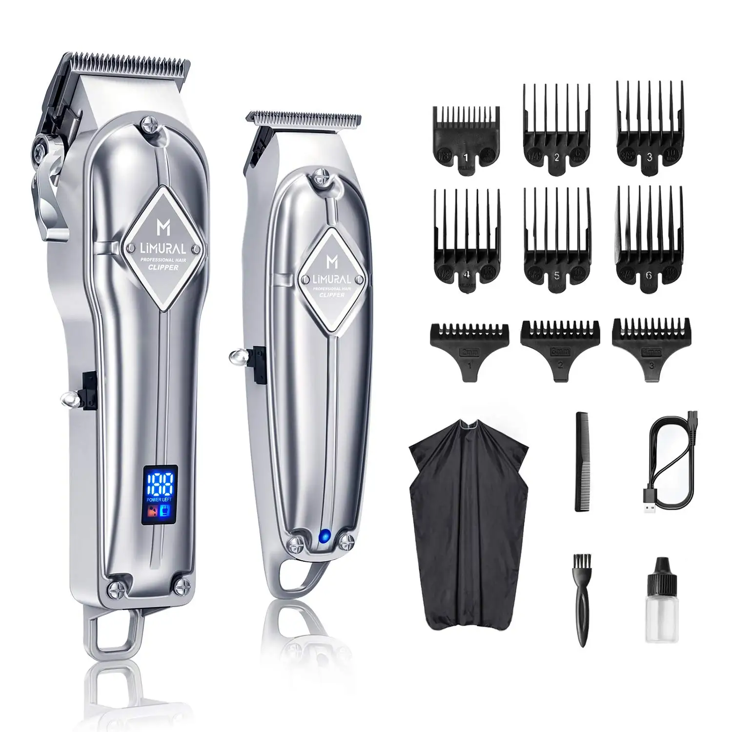 Limural Professional Hair Clippers for Men DSP Hair Clipper Hair Cutting Cordless Beard Trimmer Barber Grooming Kit Rechargeable