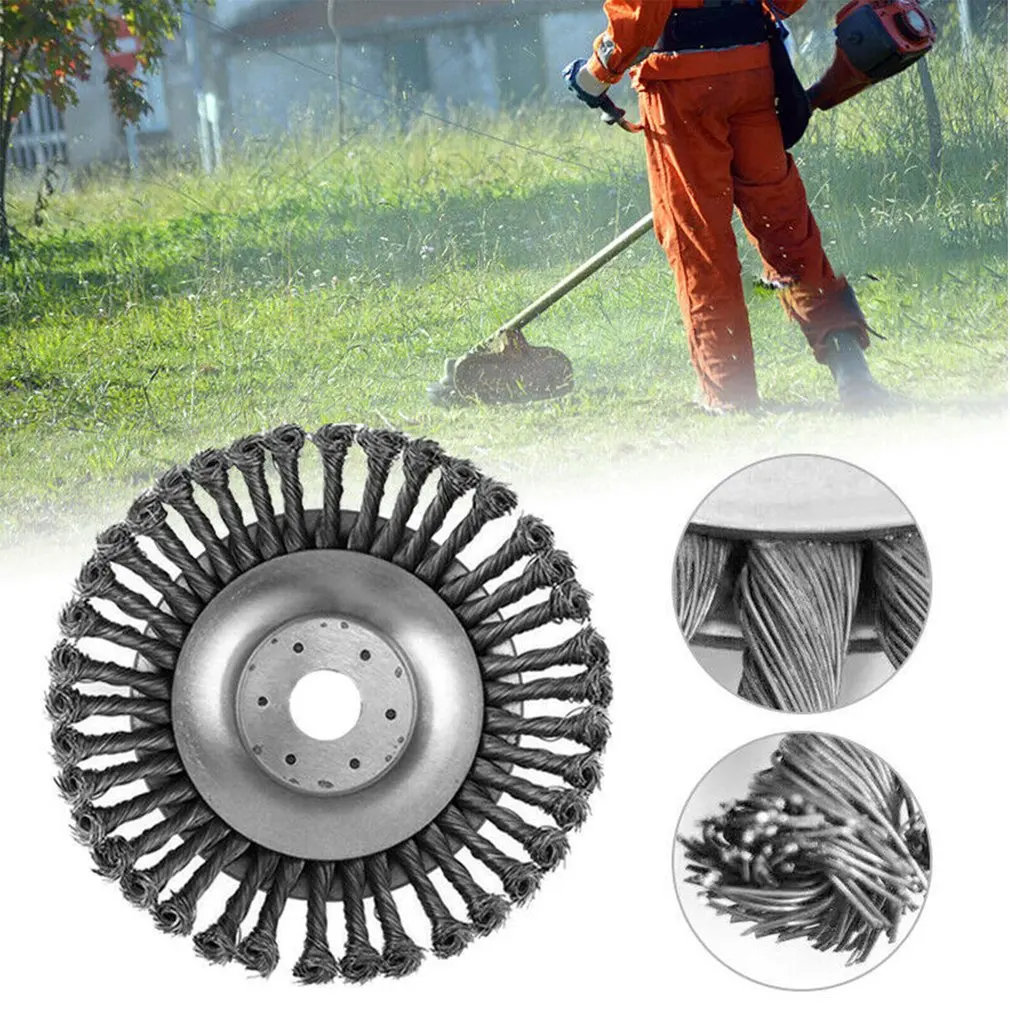 PR8-06 Steel Weeding Brush Sturdy Durable Bowl Type Twisted Wire Wheel Disc Machine Garden Tool |