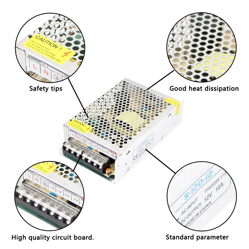 

Switching Power Supply DC 5V 6V 9V 18V 15V 18V 60W 360W Light Transformer AC 100-240V Source Adapter SMPS For LED Strips CCTV