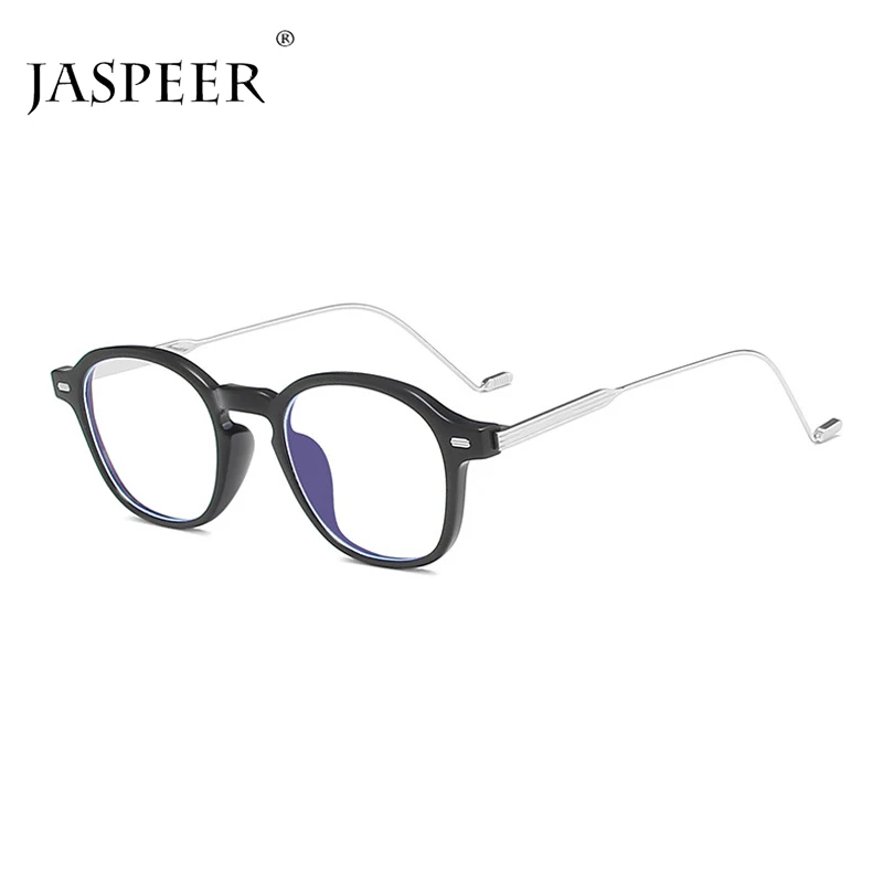 

Мужские и женские очки JASPEER, винтажные квадратные компьютерные очки овальной формы, с защитой от синего цвета, оправа очков
