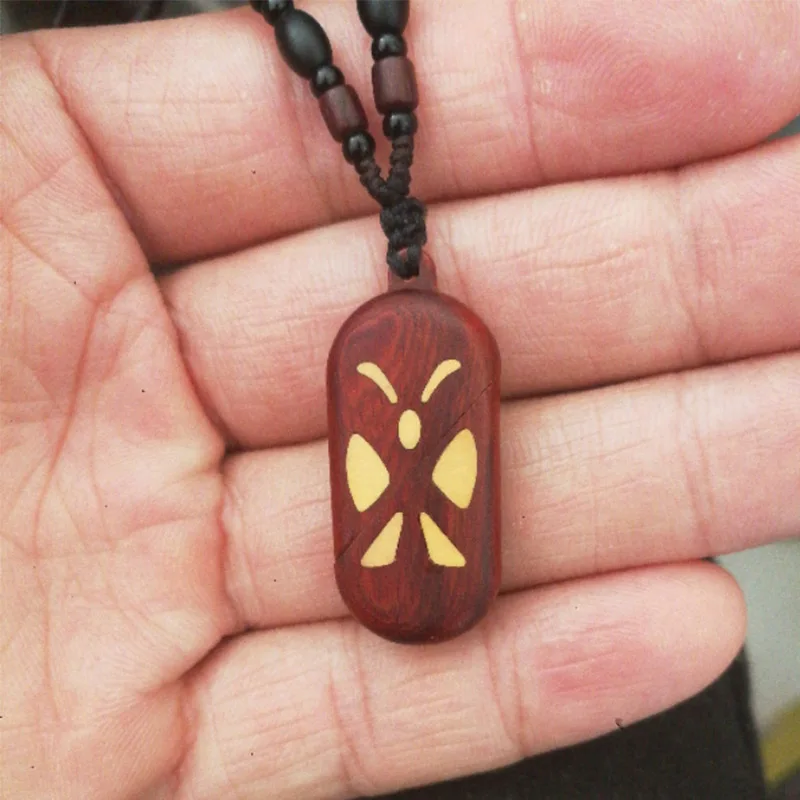 Деревянный медальон с подвеской-иллюзионистом ручной работы Женское Ожерелье