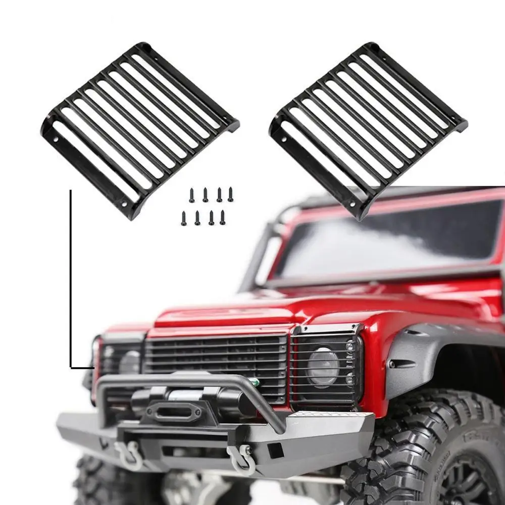 

2pcs Metal Front Lamp Guards Headlight Cover Guard Grille For 1/10 Rc Crawler Car Traxxas Trx-4 Defender