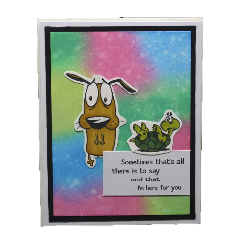 Прозрачный штамп мультфильм собака черепаха динозавр узор фон прозрачные