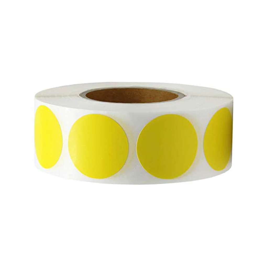 Yellow 500 шт/рулон круглый точечный узор наклейка s Скрапбукинг посылка скретч наклейка этикетки рождественские украшения - Цвет: Yellow