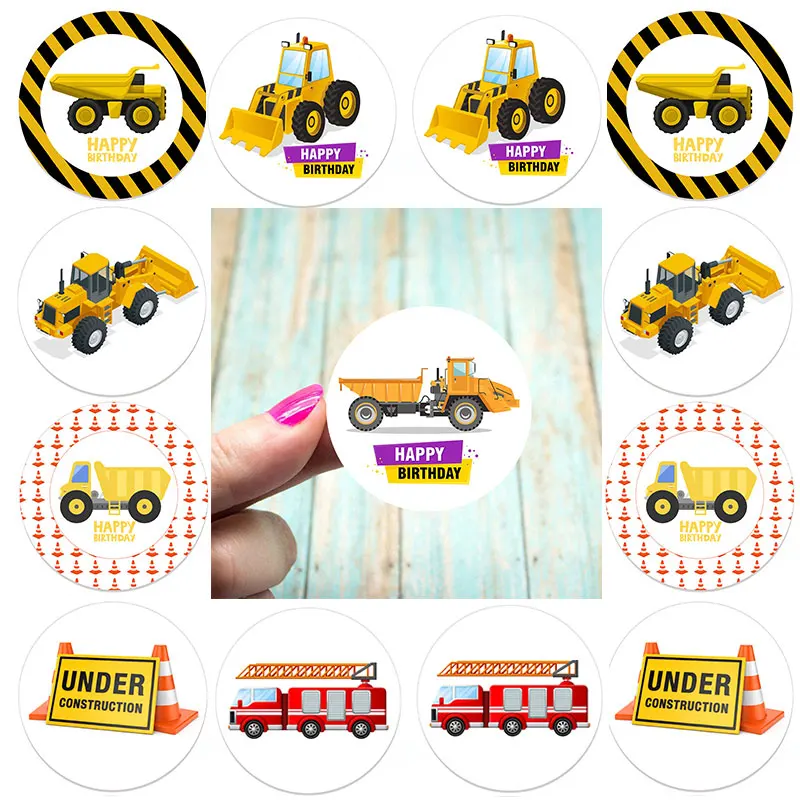 

24/48pcs Cartoon Truck Stickers for Kids Car Excavator Trucks Patches Reward Sticker Birthday Party Gift Toy Decor for Children