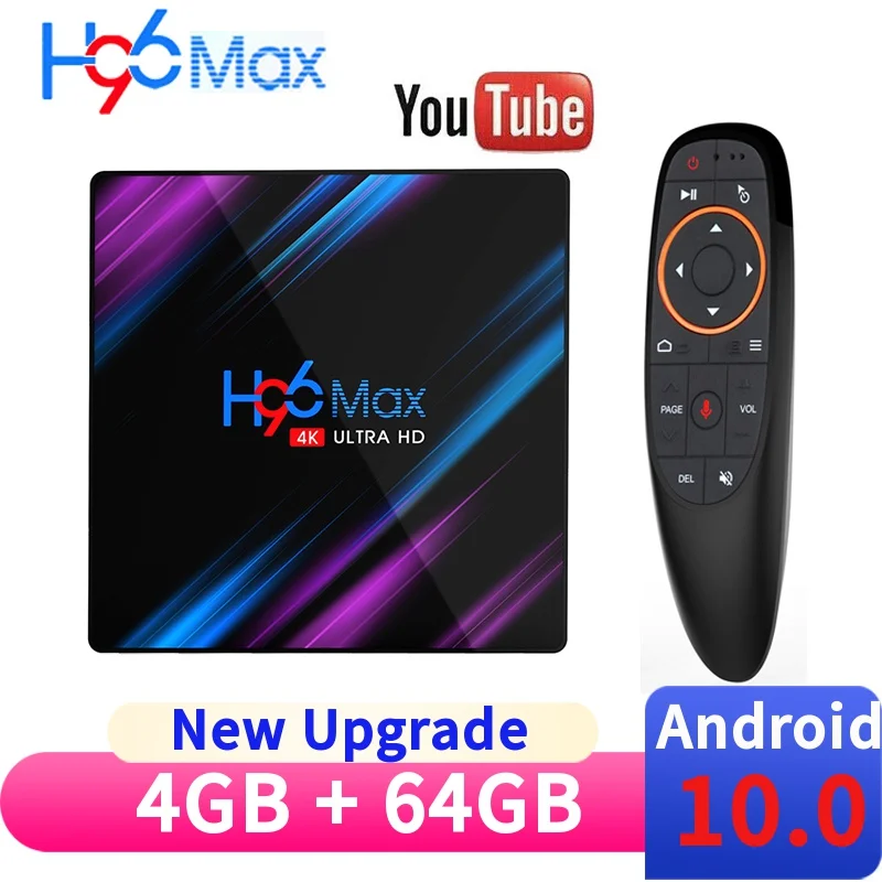 Приставка для Smart TV H96 MAX RK3318 Android 2021 4 Гб 32 ГБ 64 4K Youtube | Электроника