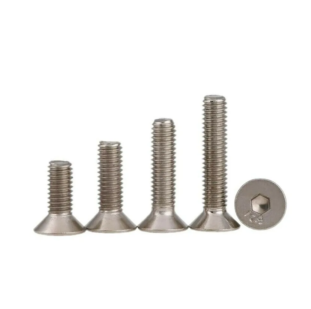 

25 шт. M1.6 M2 M2.5 M3 никелированные винты с плоской/потайной головкой и шестигранной головкой