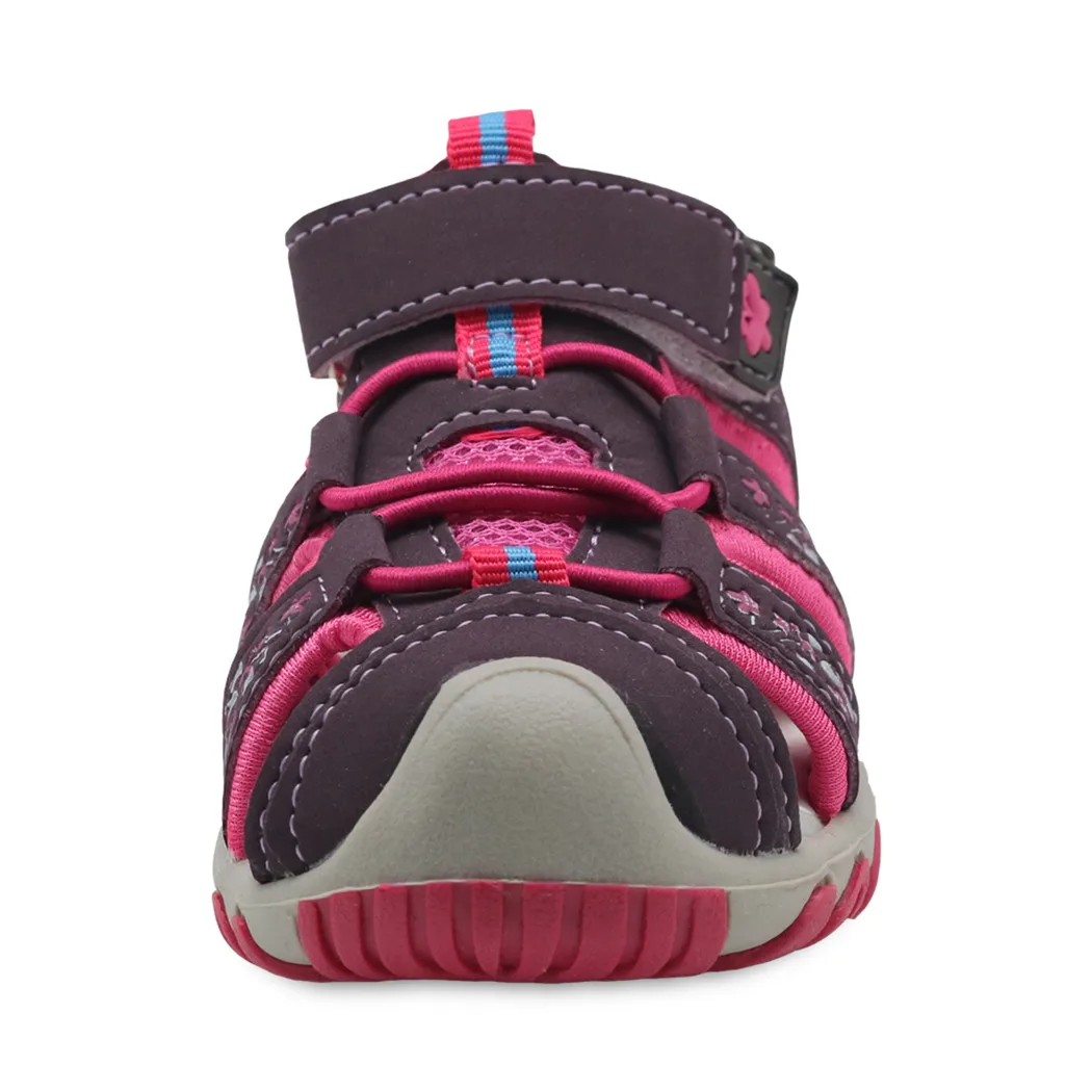 Сандалии с закрытым носком для девочек пляжные босоножки на липучках детей