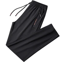 summer breathable mesh black sweatpants men joggers sportswear baggy trousers male casual track pants plus size 7xl 8xl 9xl
