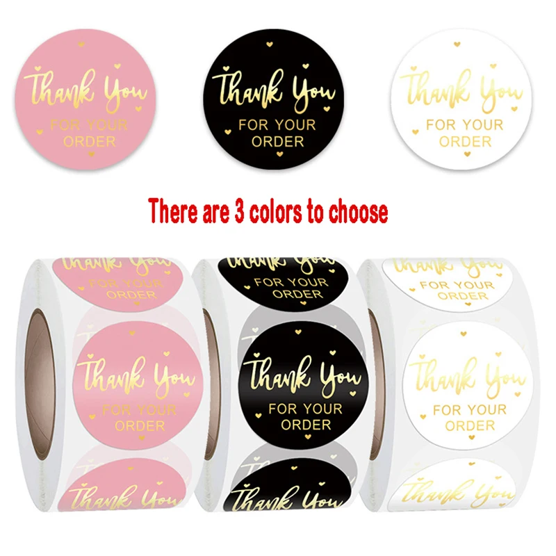 

"THANK You For Your Order"Sticker For Envelope Sealing Labels Sticker Black Pink Transparent Gold Sticker Stationery Supply