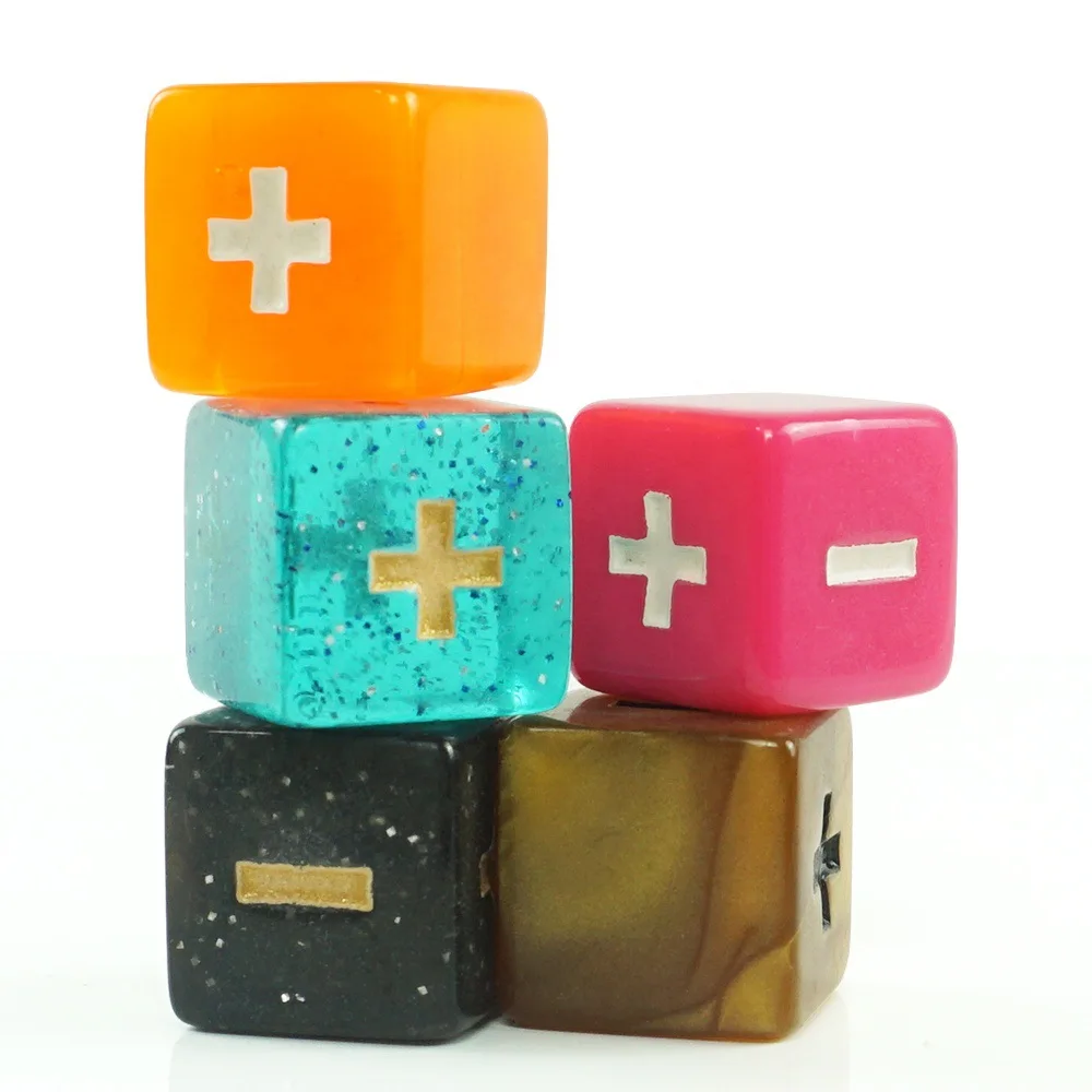 5 шт./компл. новый продукт квадратного угла плюс и минус символ кости аксессуары