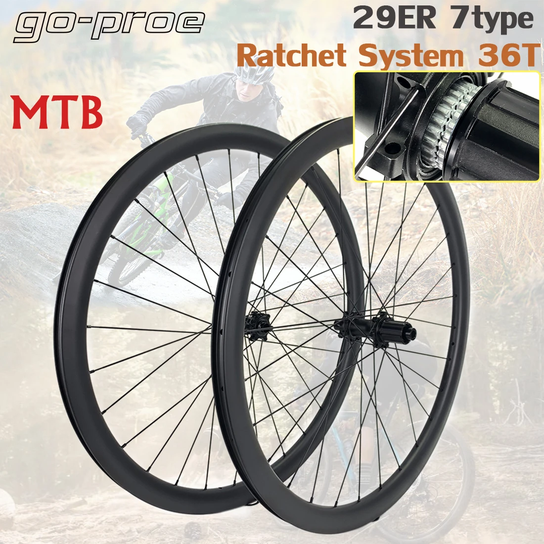 Карбоновая колесная система Go proe 29er MTB 28H M12 храповая 36T Hub подходит для семи типов