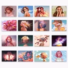 Алмазная 5D картина сделай сам, круглая мультяшная девушка, портрет, алмазная вышивка, мозаика, украшение для дома, подарок, новый продукт, вышивка крестиком Orna