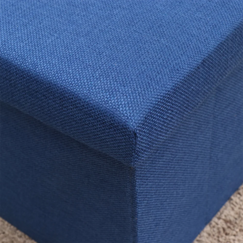 

Foldable Storage Ottoman with Folding Chest Storage Box Linen Fabric Ottomans Bench Foot Rest for Bedroom Living Room (Grey)