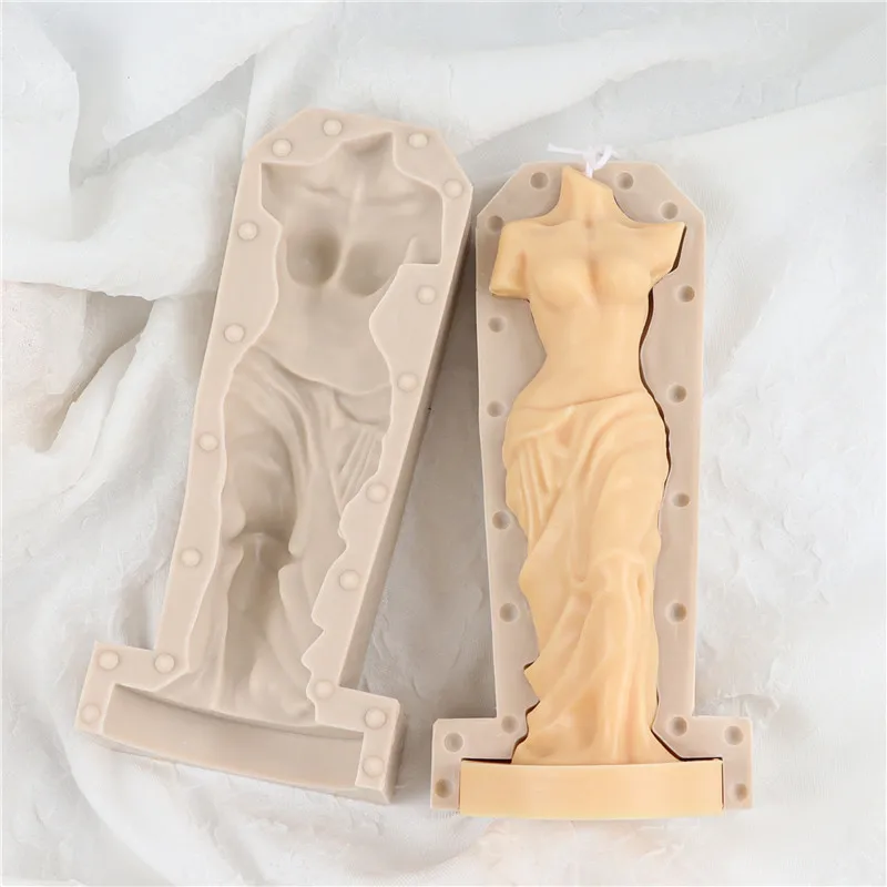 

Broken Arm Venus Goddess Silicone Molds Large Size David Sculpture Candle Mould DIY Aroma Soap Clay Resin Mold Making Home Decor