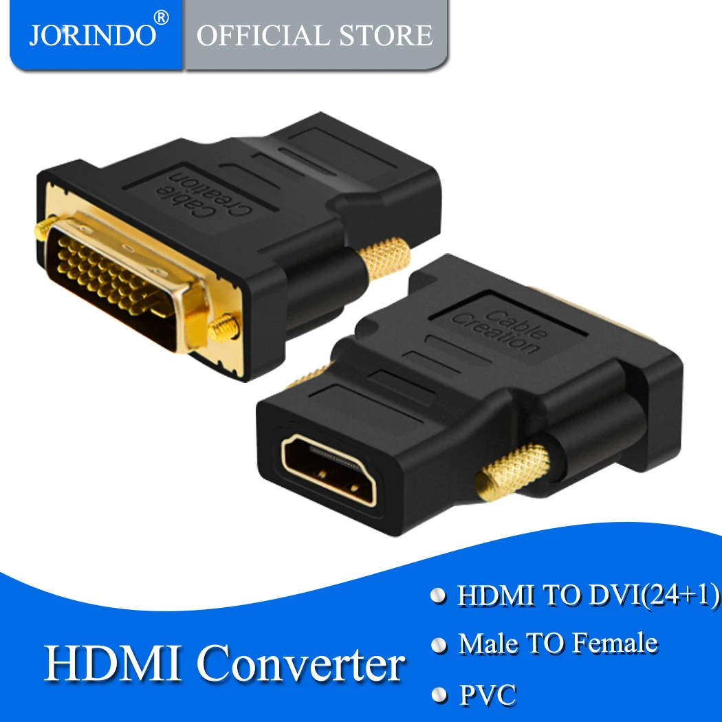 HDMI к DVI адаптер JORINDO двунаправленный папа Женский конвертер 1080P конвейер 3D |