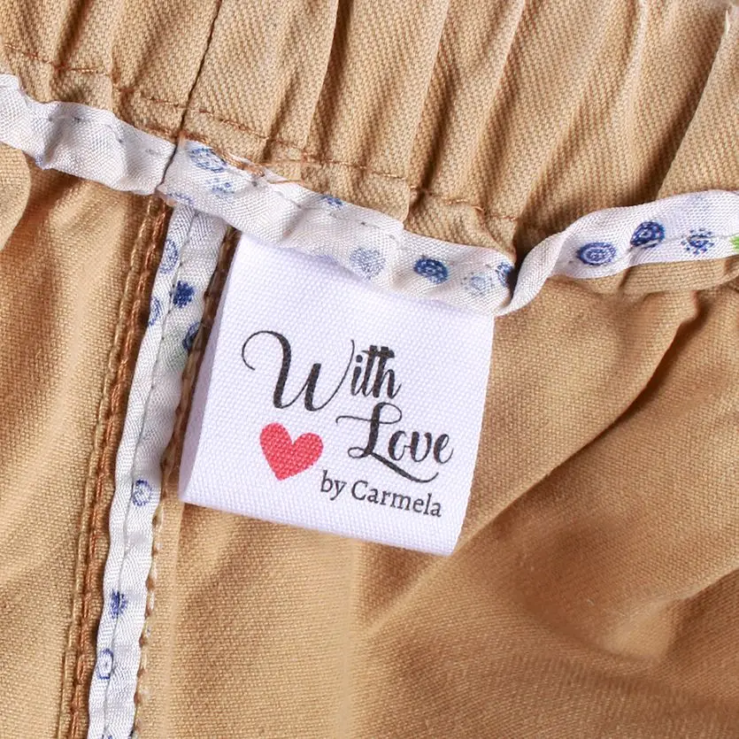 

Custom Sewing label，Custom Clothing Labels - Fabric Name Tags, Logo or Text, Cotton Ribbon, Cotton printed (MD1017)