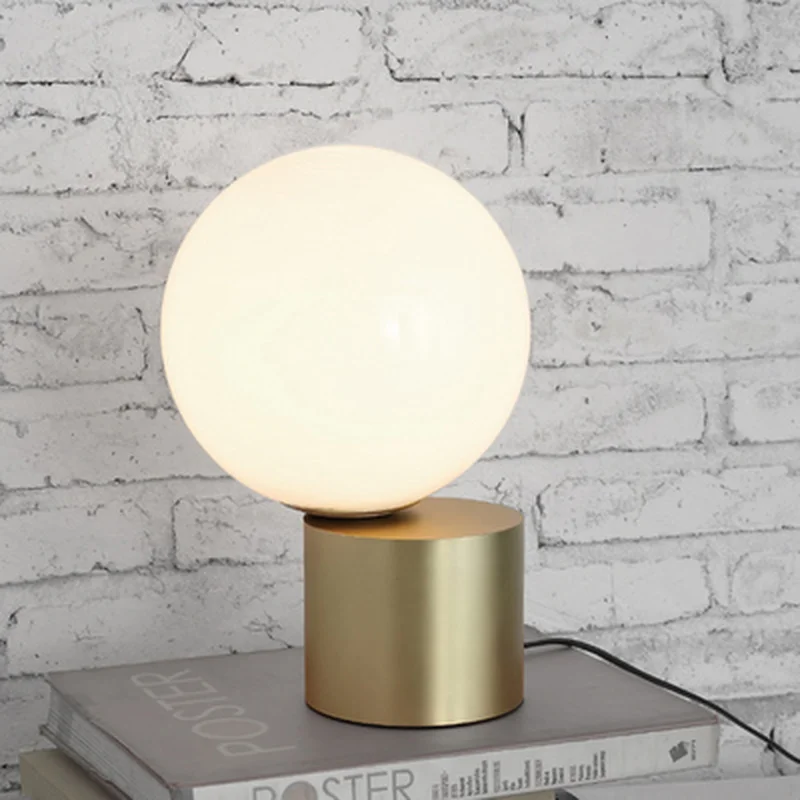 Нордический стеклянный глобус светодиодный настольный светильник для спальни