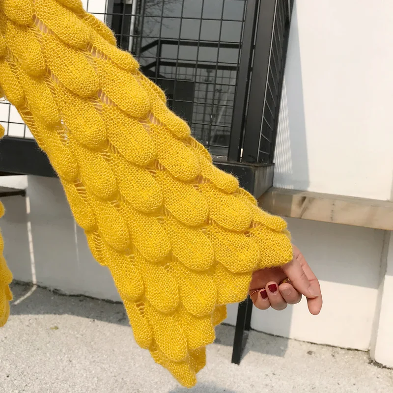 BADAMANA новинка весны женский свитер тонкий полый пуловер свободный o-образный