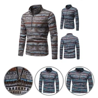 stylish male pullover vintage lightweight ethnic print knitted casual sweater casual pullover men sweater