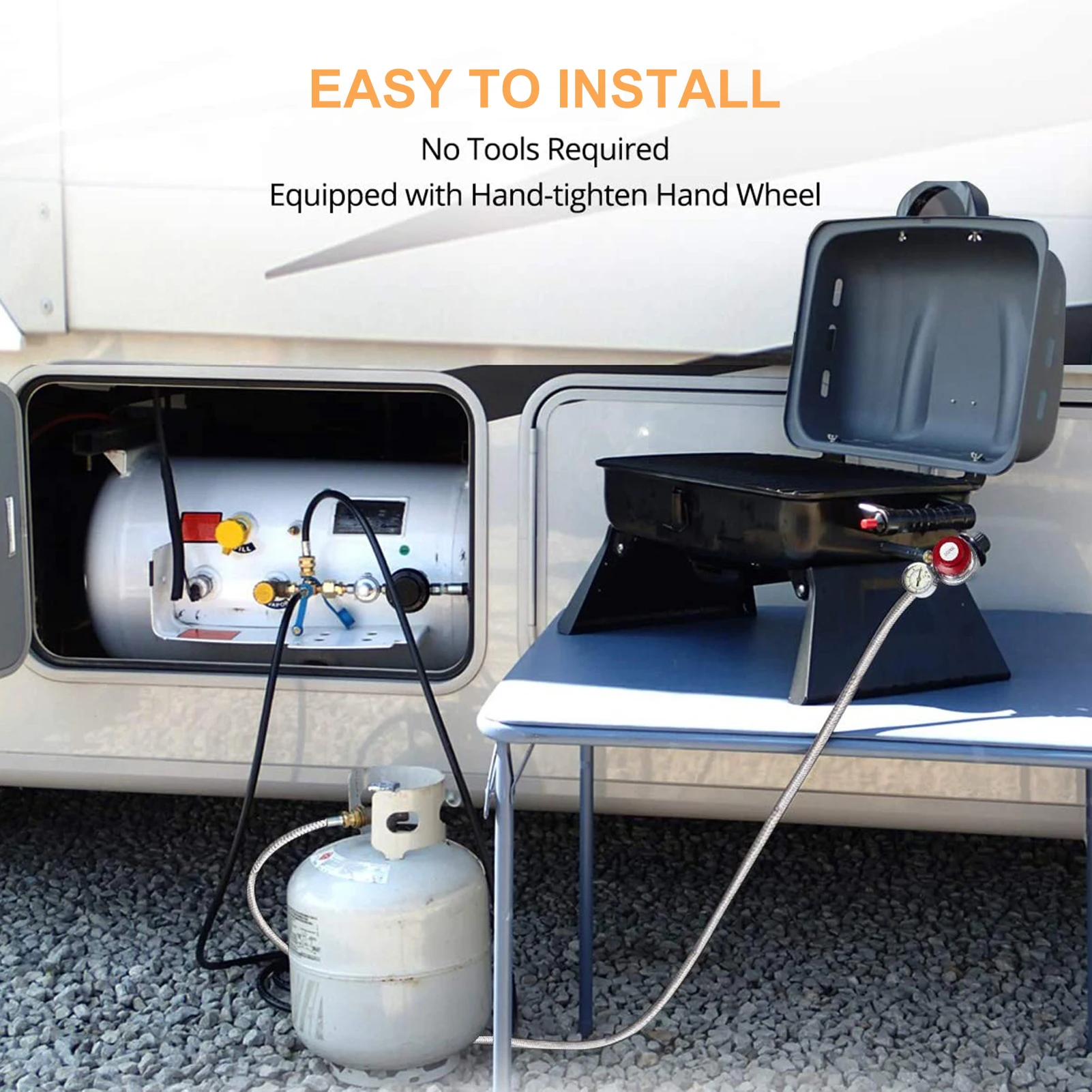 

Propane Regulator High Pressure Adjustable Propane Gauge Measure Pressure precisely control the heat Durable Material Design