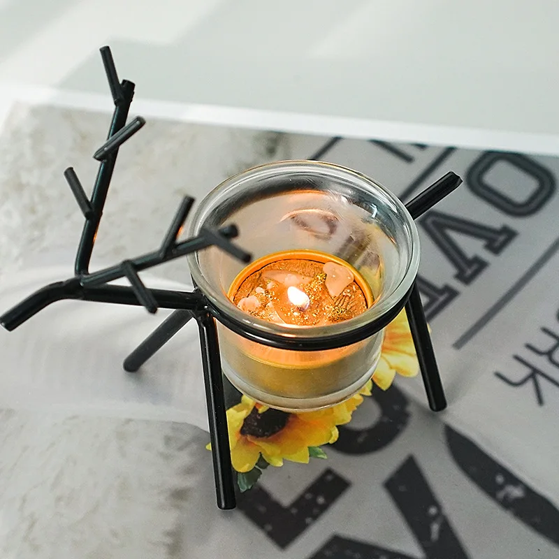 Весёлый креативный металлический подсвечник в скандинавском стиле с животными |