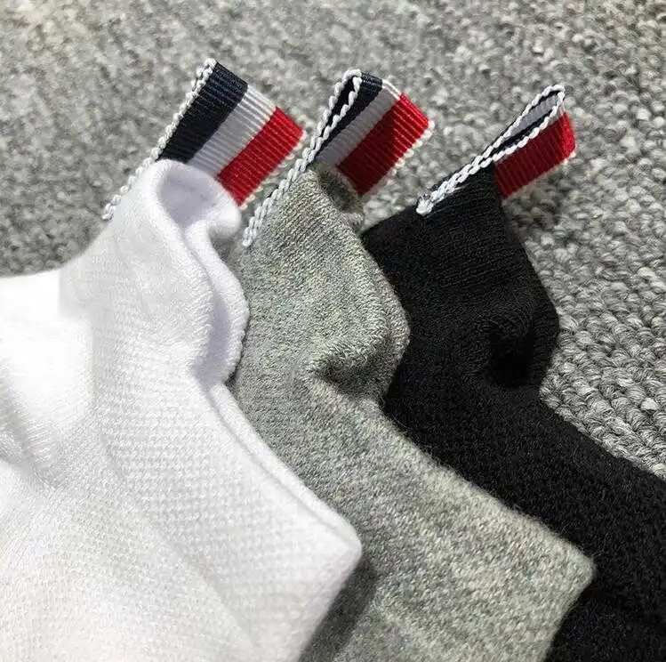 

TB 2021 Fashion Brand Ankle Socks Men Women Cotton Solid No Show Casual Sports Crew Socks Ins 6 Pairs