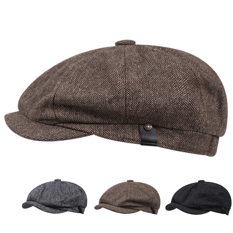 Новый мужской Ретро берет Дамский художник шляпа газетчик часто Повседневная