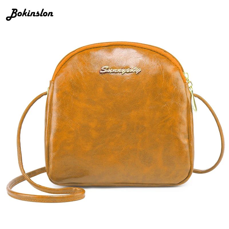 Bokinslon простая сумка через плечо Женская Повседневная кожаная для мобильного