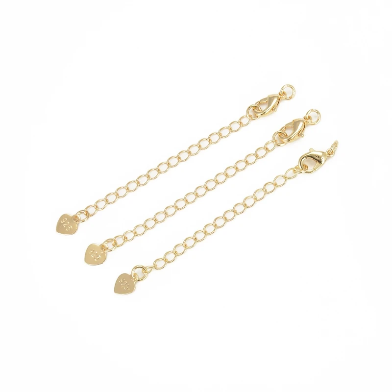 

Медная позолоченная застежка-карабин в форме сердца с удлинительной цепочкой, фурнитура «сделай сам», аксессуары для изготовления ювелирных изделий