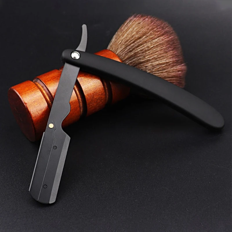 Складная прямая бритва из нержавеющей стали с одним краем без лезвия инструмент