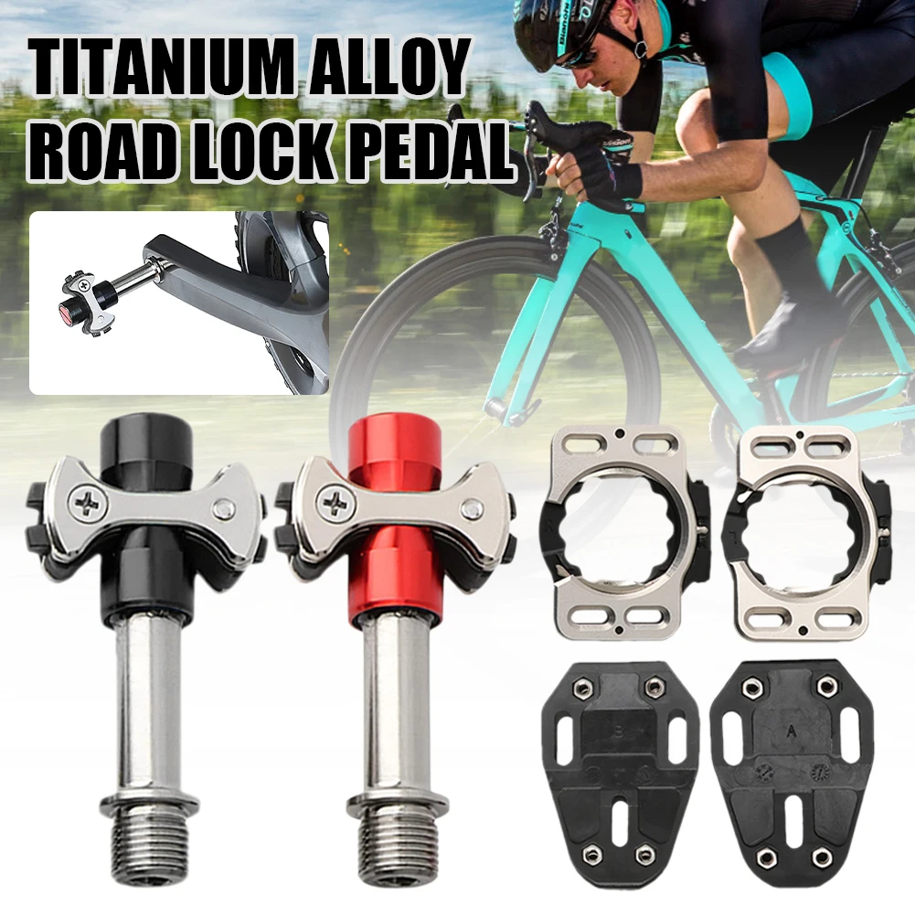 

Ultra-light Titanium Alloy Lollipop Self-Locking Pedal Steel Shaft Titanium Shaft Tripellin Bike Lock Pedal For Road Bicycle