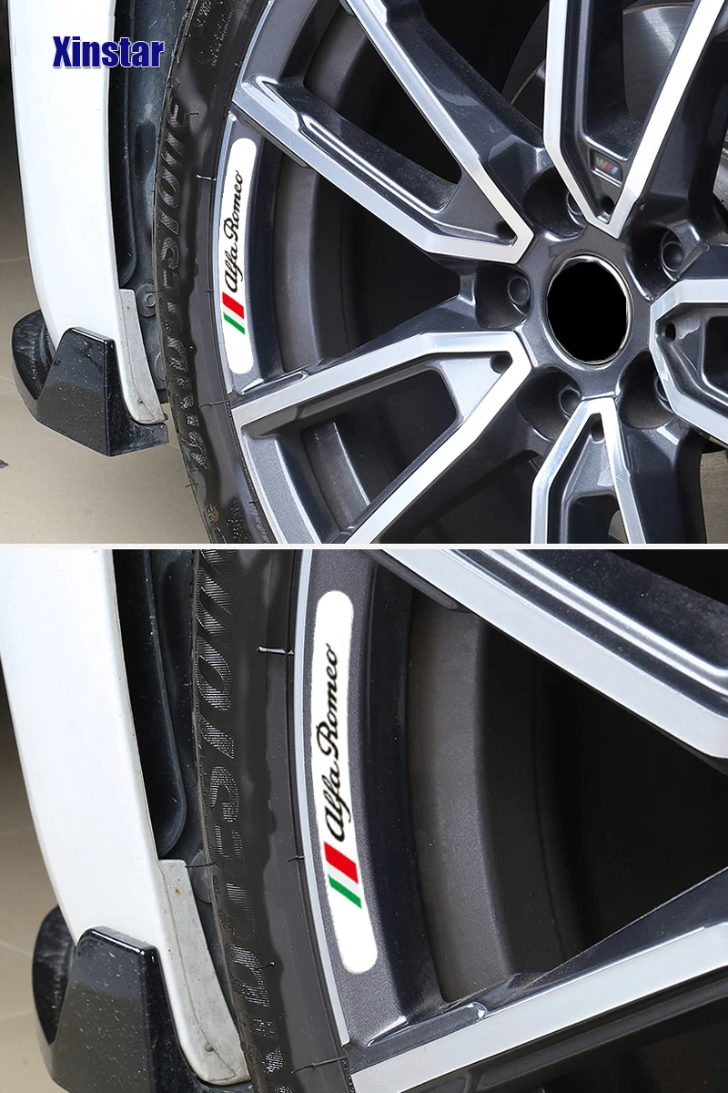 

4pcs Car Wheel Sticker For Alfa Romeo Giulia Giulietta 159 156 MITO Stelvio 147 Sportiva Auto Accesso