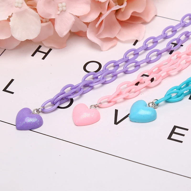 Женское акриловое ожерелье с подвеской в виде сердца|Ожерелья подвеской| |