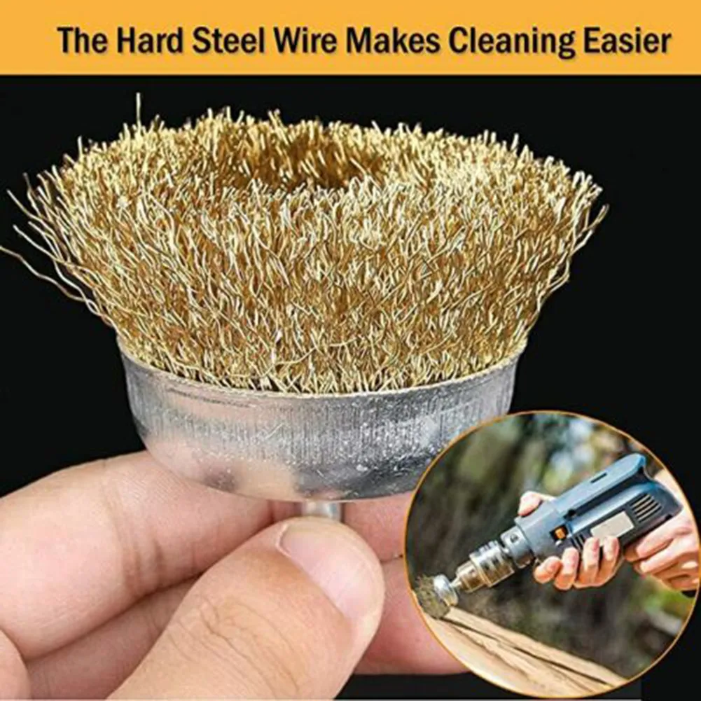 10pcs/set Brass Brush Wire Wheels Brushes Drill Rotary Tools Engraver Grinder Polishing Metal Rust Removal Set | Инструменты