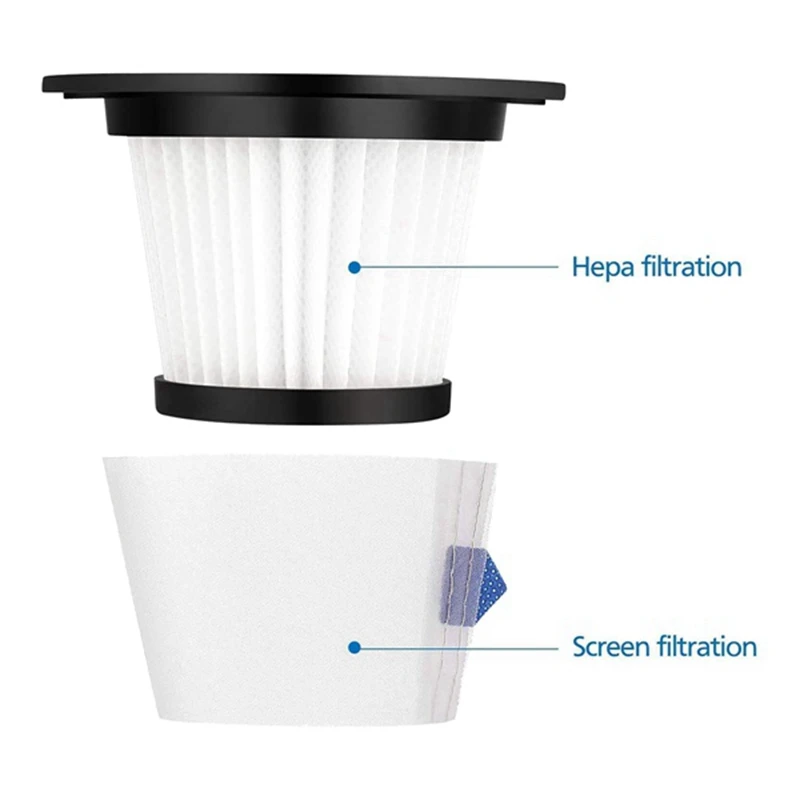 

12 Pack Replacement Hepa Filter Vacuum Cleaner Parts for MOOSOO K17 Wireless Handheld Vacuum Cleaner Accessories