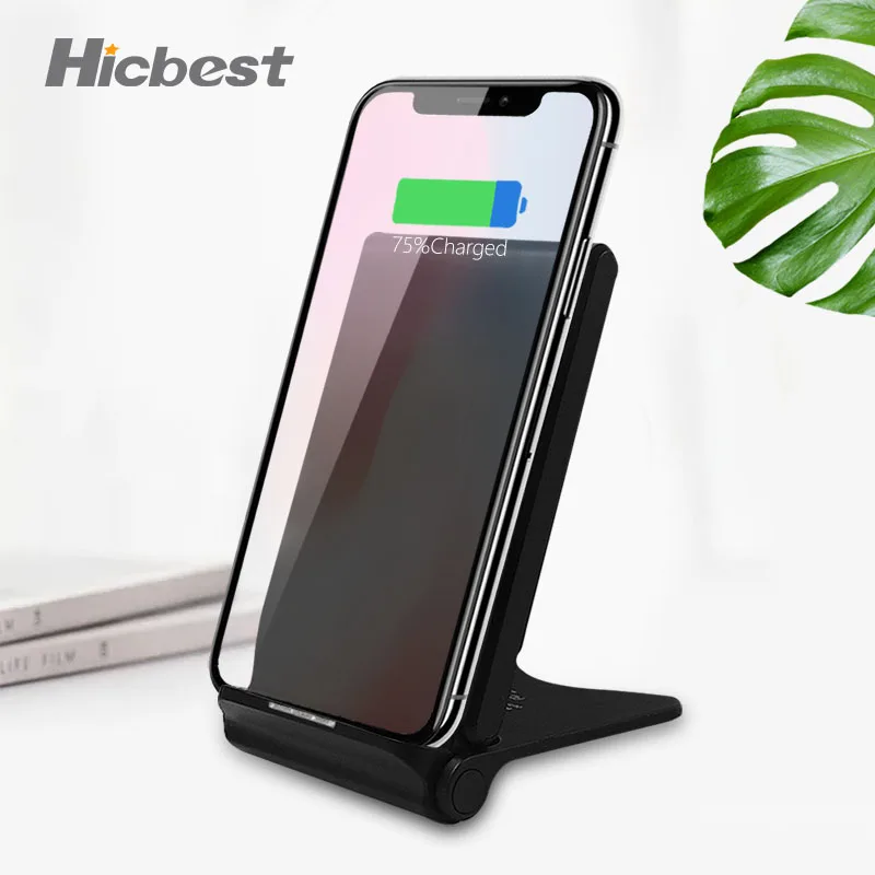 Складная 10 Вт Беспроводная подставка для зарядного устройства для iPhone X XR XS 8 Беспроводная зарядка индуктивное зарядное устройство для Samsung Galaxy S8 S9 Note 8 9