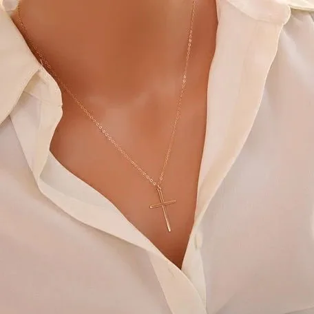 Ожерелья HebeDeer ювелирные изделия для женщин Простые Модные кресты длинная