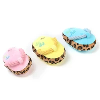 cute wear resistant and bite resistant pet toys built in sounder can clean teeth small toys cotton rope slippers plush doll