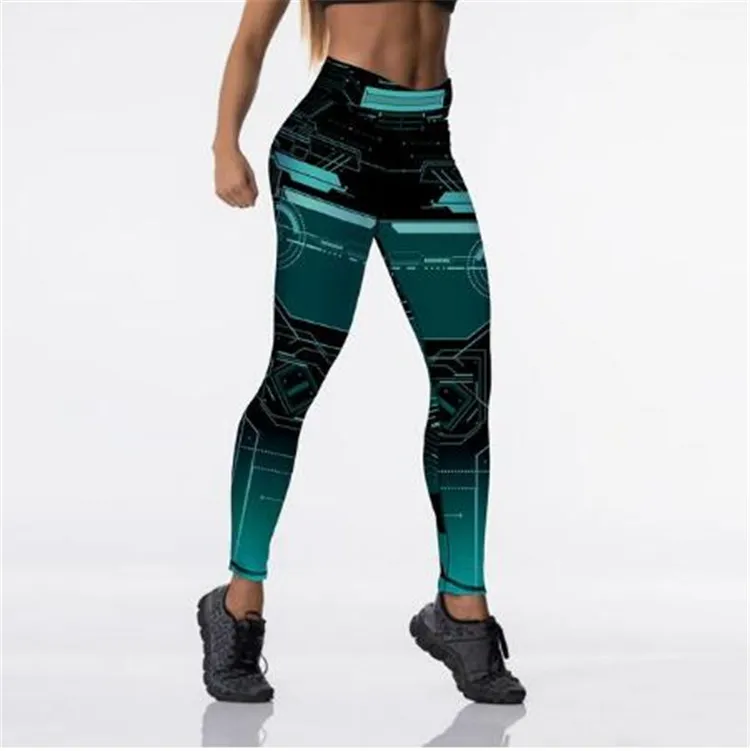 

Sexy High Waist Elasticity Women Digital Printed Leggings Push Up Strength Pants