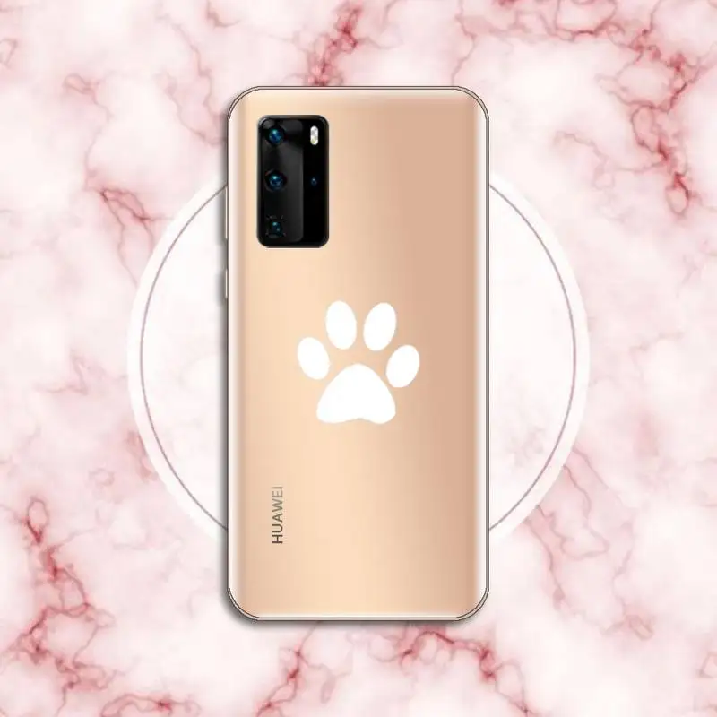 

Cat Dog Animal Paw art Phone Case Transparent for Huawei P honor 8 10i 20 30 40 smart 2019