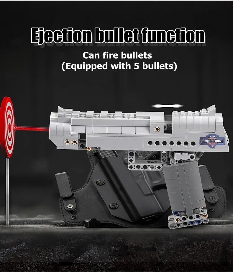 

CADA Creativity Desert Eagle Pistol Eject bullet Pistol toy Technic Block Gun Building Blocks Bricks Model Toys Gift